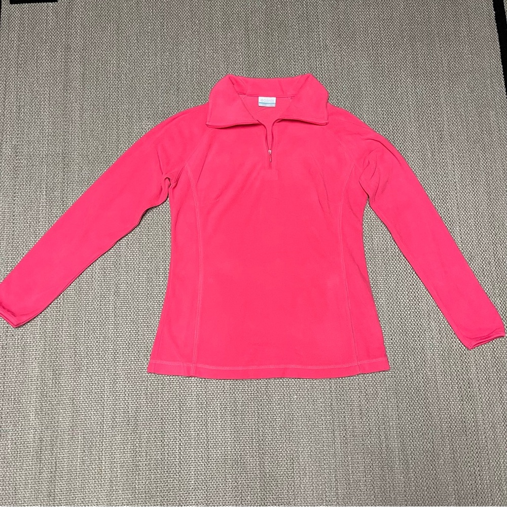 Columbia Women's M Lightweight Fleece Pink 1/4 Zip Pullover